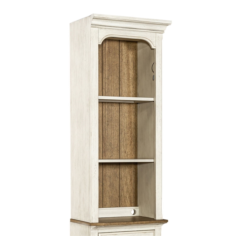Liberty Furniture Farmhouse Reimagined Entertainment Center with Piers - White