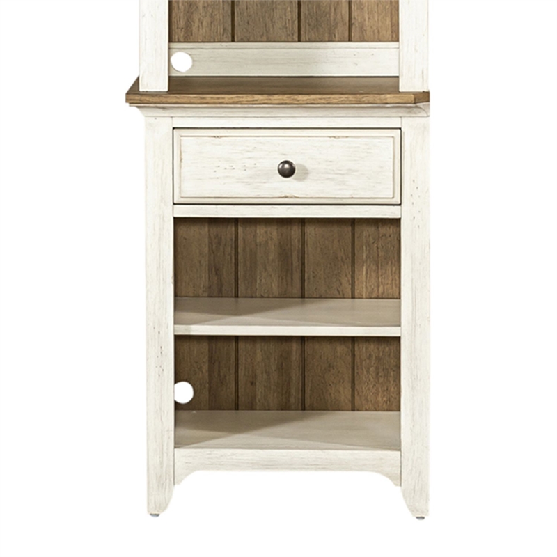 Liberty Furniture Farmhouse Reimagined Entertainment Center with Piers - White