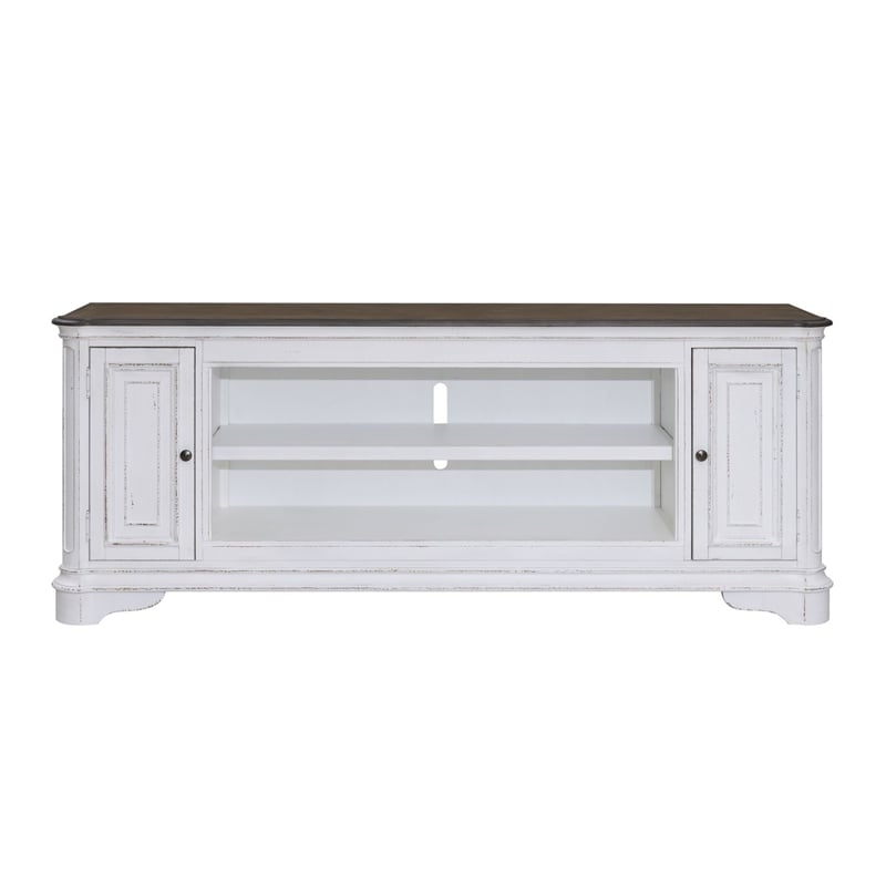 Liberty Furniture Fireplace TV Consoles 82 Inch Fireplace TV Console - Brown