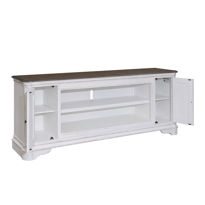 Liberty Furniture Fireplace TV Consoles 82 Inch Fireplace TV Console - Brown