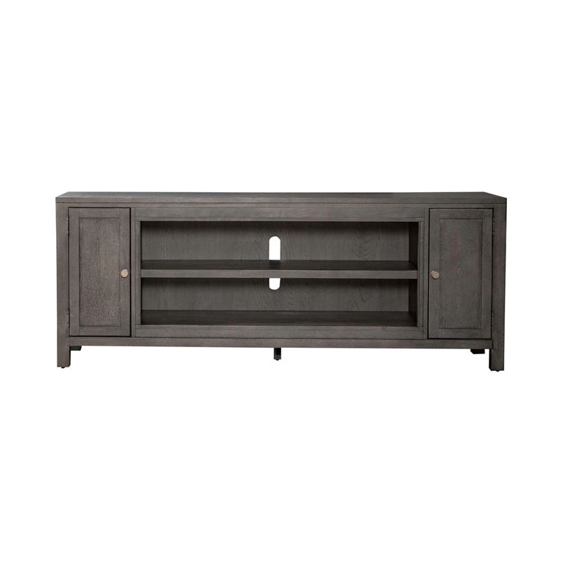 Liberty Furniture Fireplace TV Consoles 406 78 Inch Console w/ Fire FTS - Brown