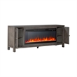 Liberty Furniture Fireplace TV Consoles 406 78 Inch Console w/ Fire FTS - Brown