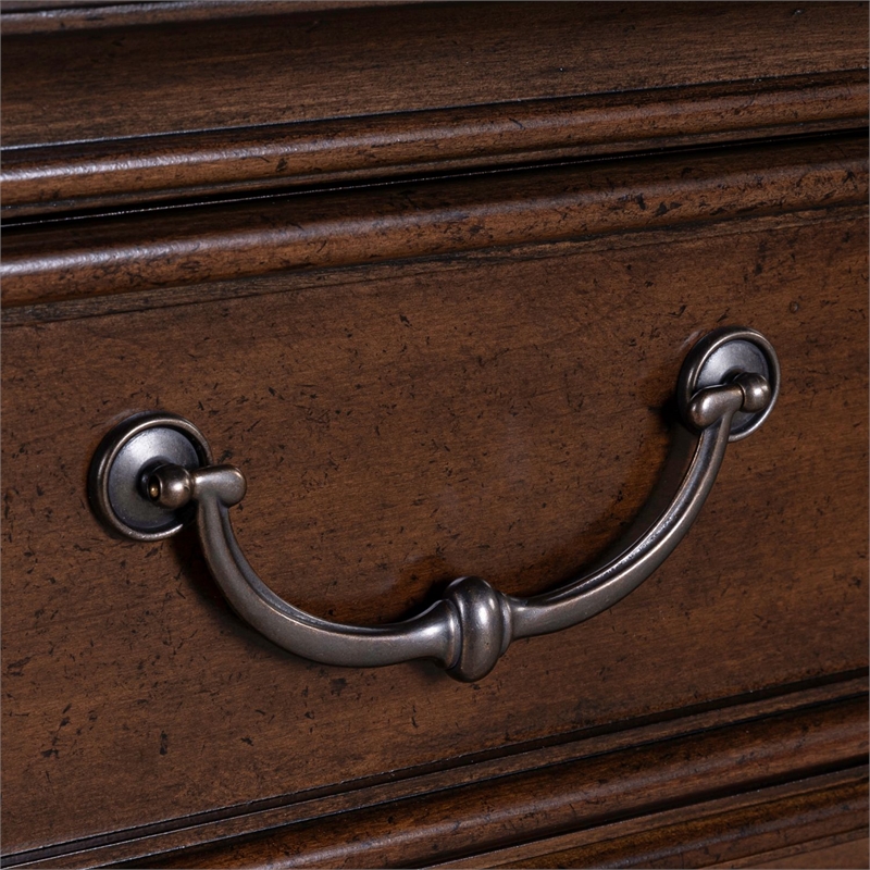 Liberty Furniture Fireplace TV Consoles 512 84 Inch Console w/ Fire FTS - Brown