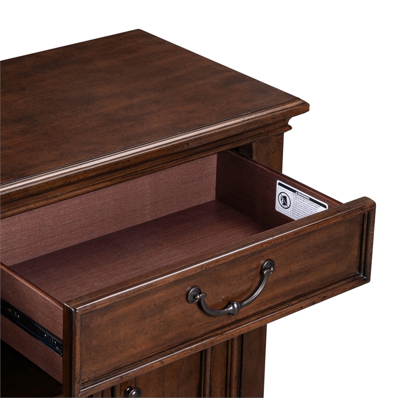 Liberty Furniture Fireplace TV Consoles 512 84 Inch Console w/ Fire FTS - Brown