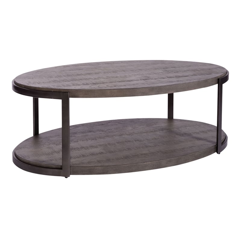 Liberty Furniture Modern View Oval Cocktail Table - Gray