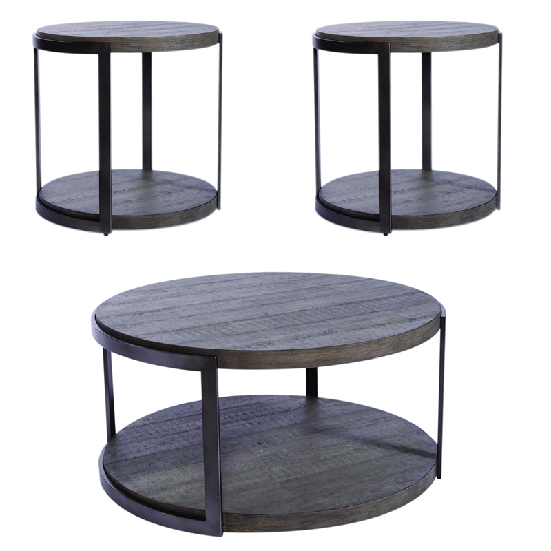 Liberty Furniture Modern View 3 Piece Living Room Table Set - Gray