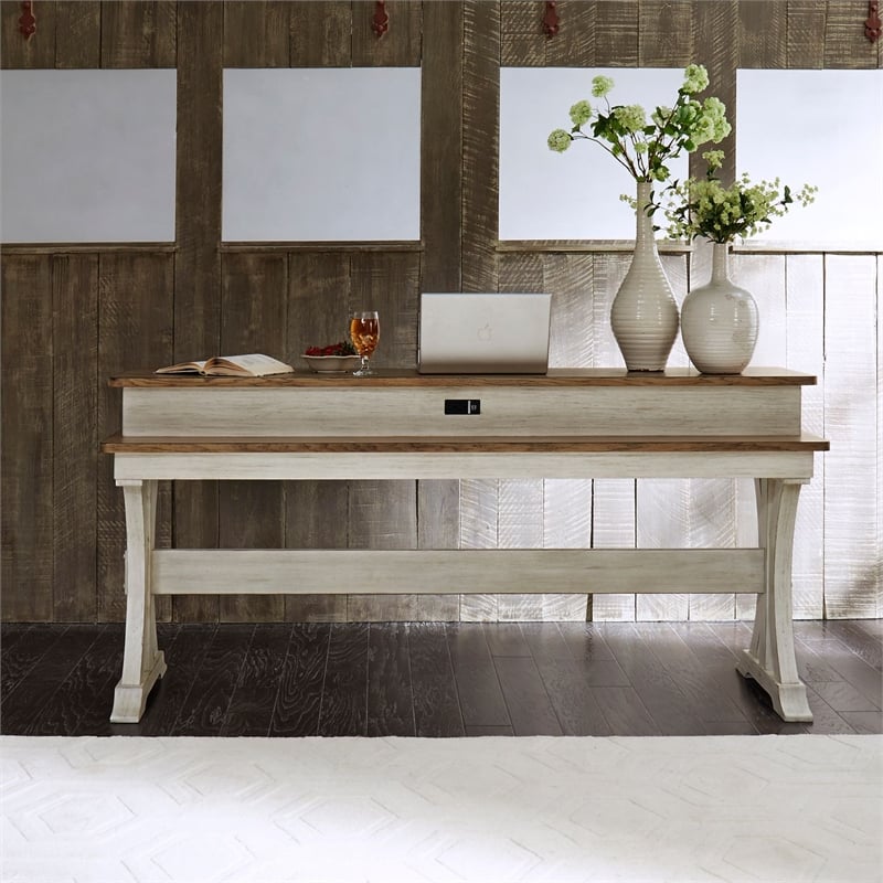 Liberty Furniture Farmhouse Reimagined Console Bar Table - White