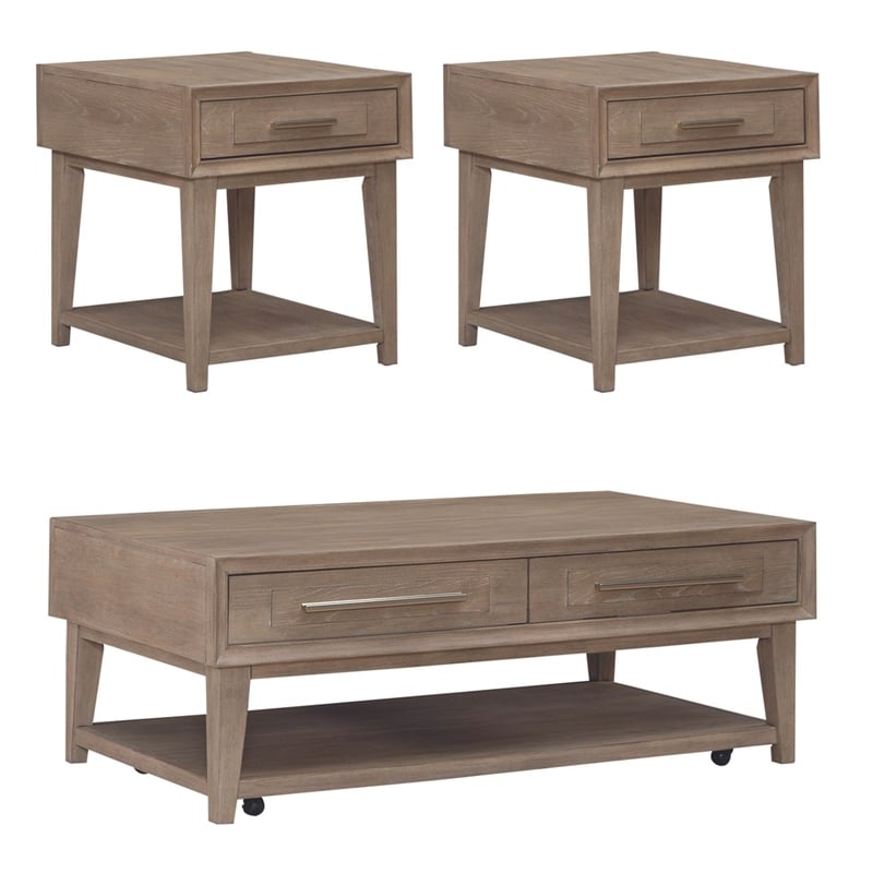 Liberty Furniture Brentwood 3 Piece Living Room Table Set - Brown