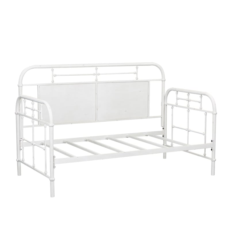 Liberty Furniture Vintage Series Twin Metal Day Bed - Antique White - Black