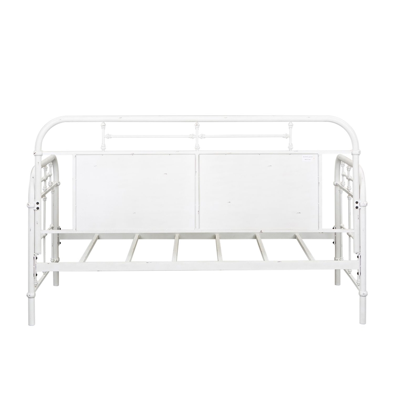 Liberty Furniture Vintage Series Twin Metal Day Bed - Antique White - Black