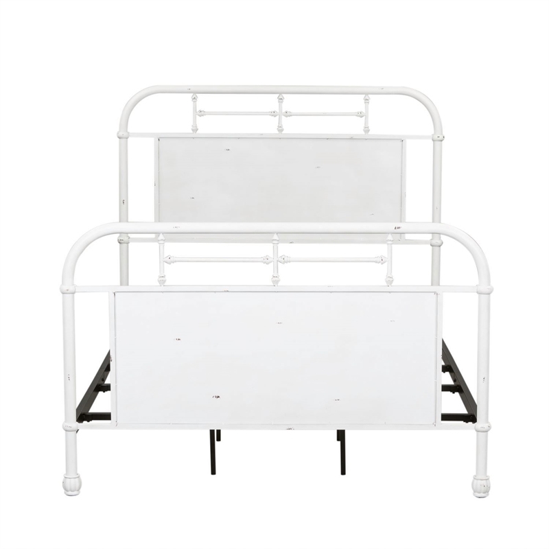 Liberty Furniture Vintage Series Full Metal Bed - Antique White - Black