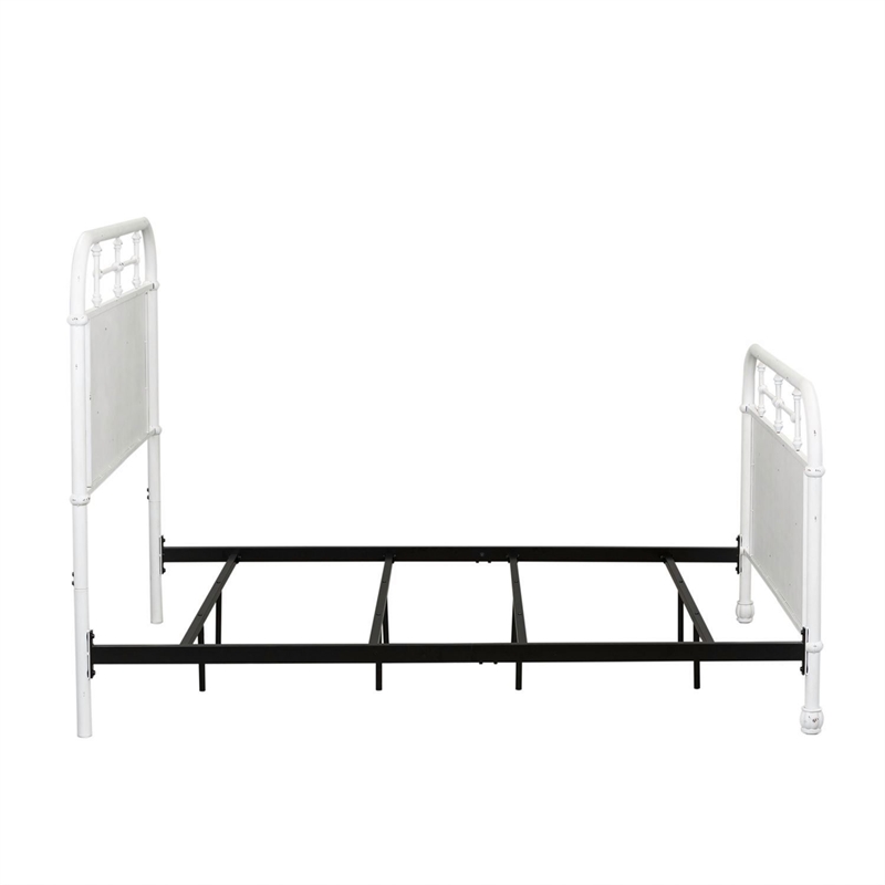 Liberty Furniture Vintage Series Full Metal Bed - Antique White - Black