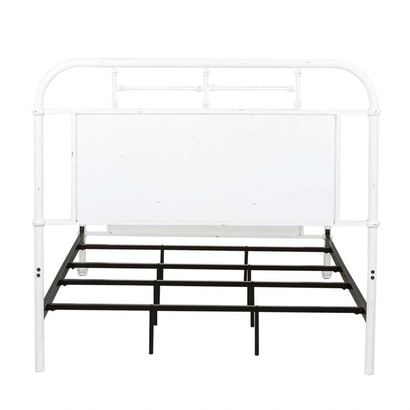 Liberty Furniture Vintage Series Full Metal Bed - Antique White - Black