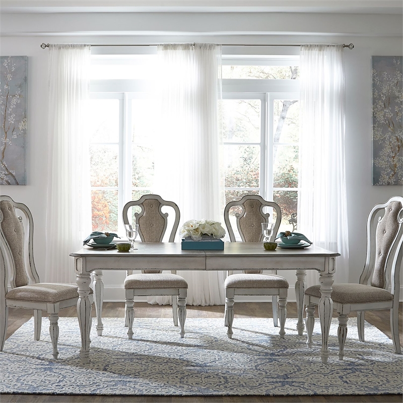 Liberty Furniture Magnolia Manor 5 Piece Leg Table Dining Room Set - White