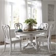 Liberty Furniture Magnolia Manor 5 Piece Pedestal Table Dining Room Set - White
