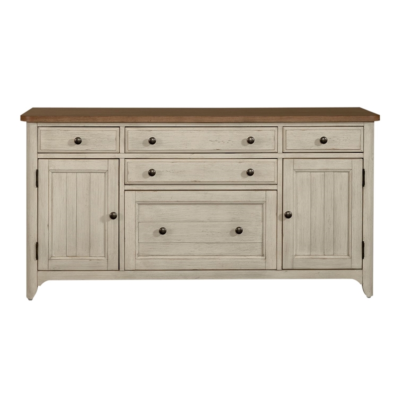 Liberty Furniture Farmhouse Reimagined 3 Piece Desk & Hutch Set - White