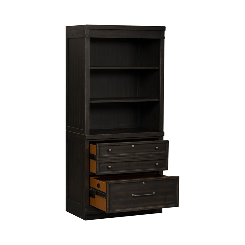 Liberty Furniture Harvest Home 2 Piece Hutch & Cabinet Set - Black