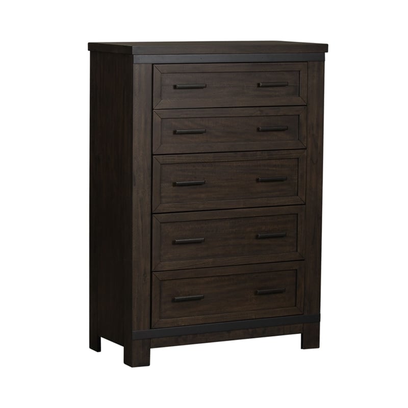 Liberty Furniture Thornwood Hills King Panel Bed Dresser Mirror Chest Nightstand