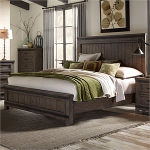 Liberty Furniture Thornwood Hills California King Panel Bed - Brown
