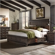 Liberty Furniture Queen Double Storage Bed Dresser Mirror Chest Nightstand