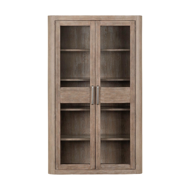 Liberty Furniture South Bend 2 Piece Glass Bunching Cabinet Set - Brown