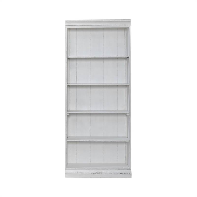 Liberty Furniture Magnolia Manor Stepped Bookcase Wall - White