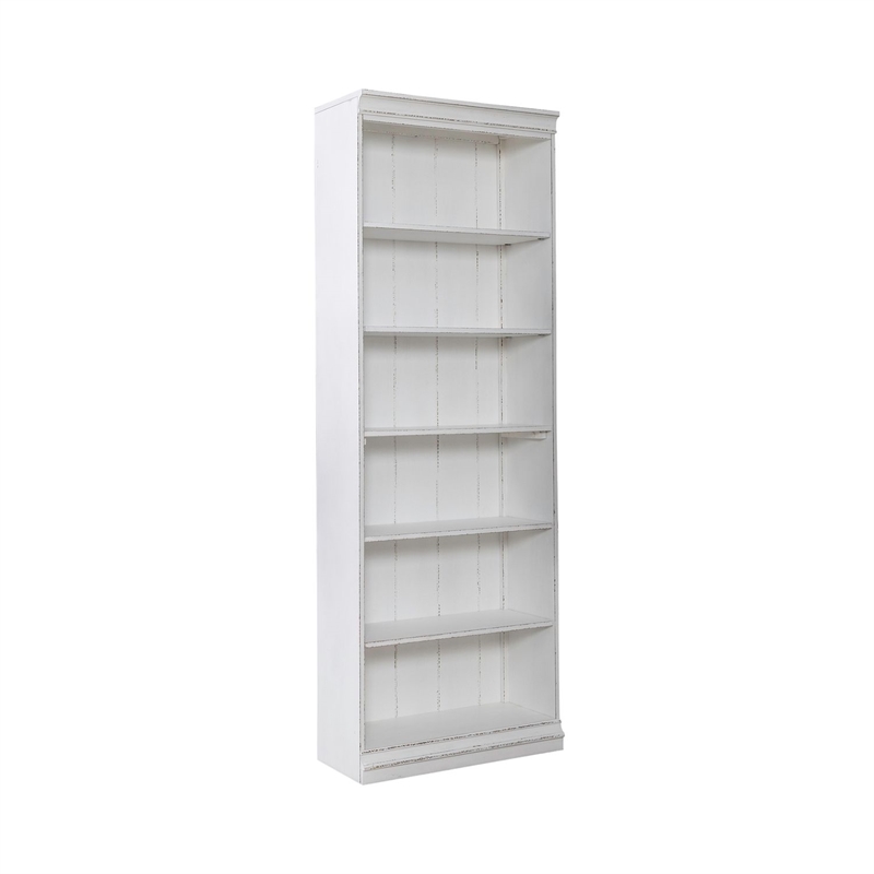 Liberty Furniture Magnolia Manor Stepped Bookcase Wall - White