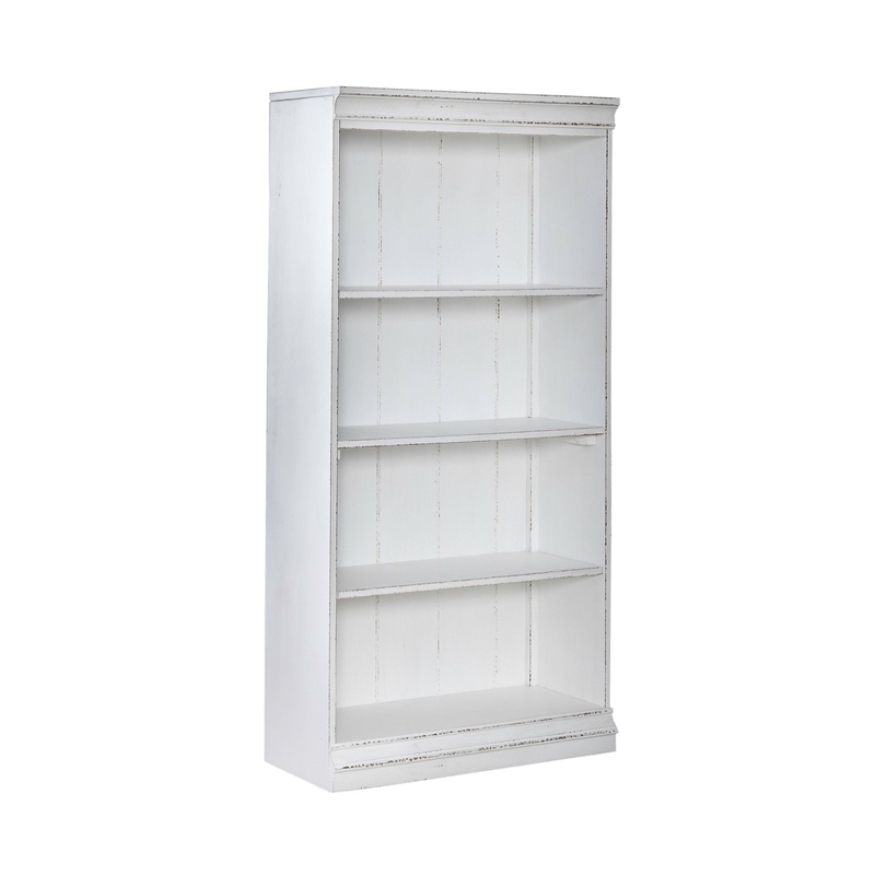 Liberty Furniture Magnolia Manor Stepped Bookcase Wall - White