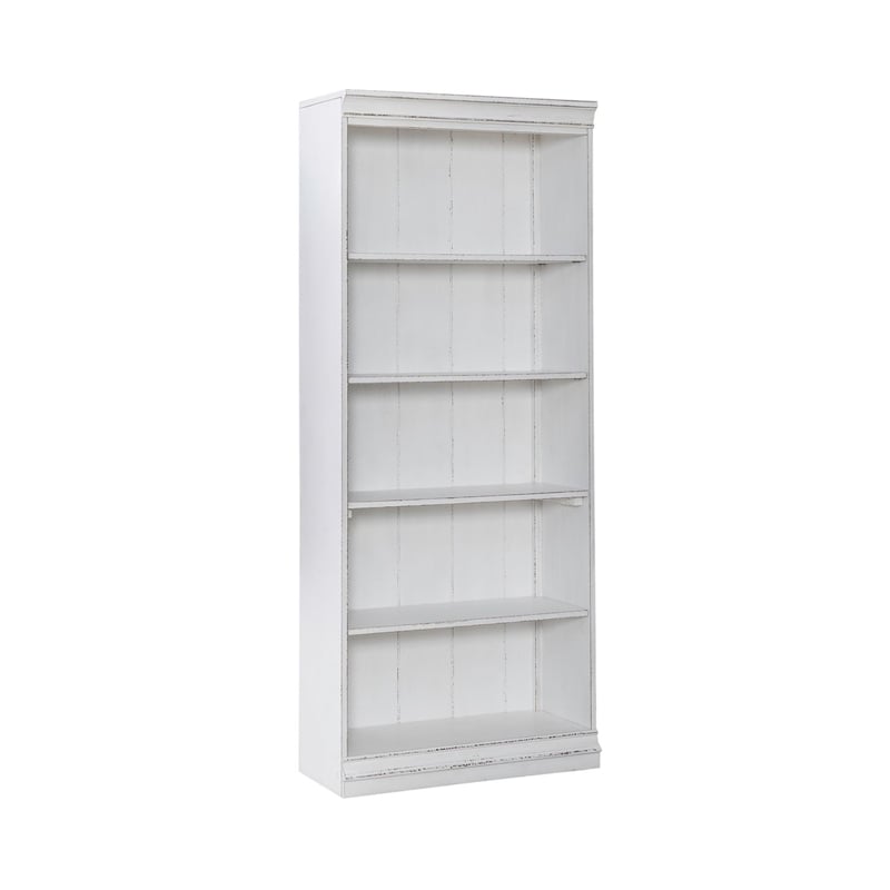 Liberty Furniture Magnolia Manor Stepped Bookcase Wall - White