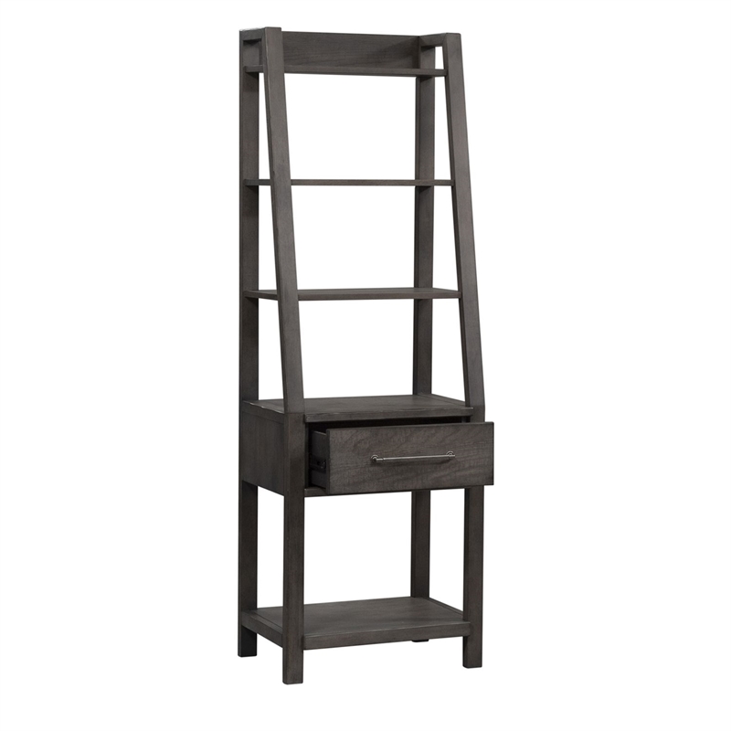 Liberty Furniture Modern Farmhouse Leaning Bookcase - Gray