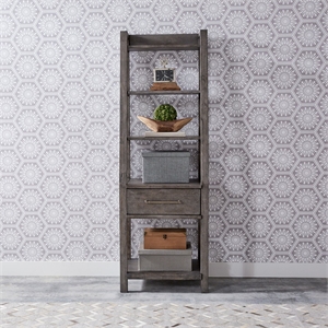 Liberty Furniture Modern Farmhouse Leaning Bookcase - Gray