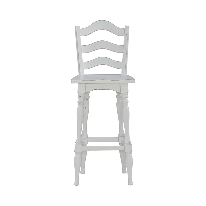 Liberty Furniture Magnolia Manor Ladderback Swivel Bar Stool - Set of 2 - White