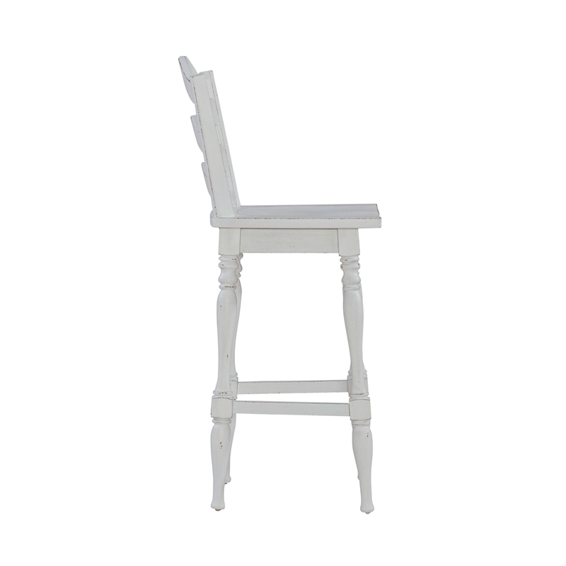 Liberty Furniture Magnolia Manor Ladderback Swivel Bar Stool - Set of 2 - White