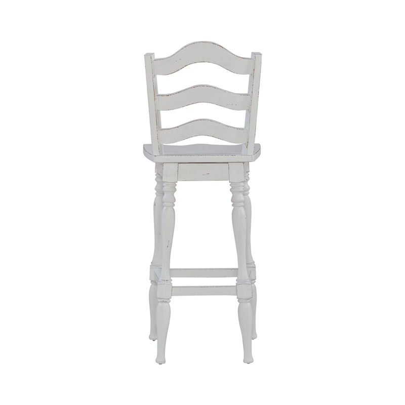 Liberty Furniture Magnolia Manor Ladderback Swivel Bar Stool - Set of 2 - White