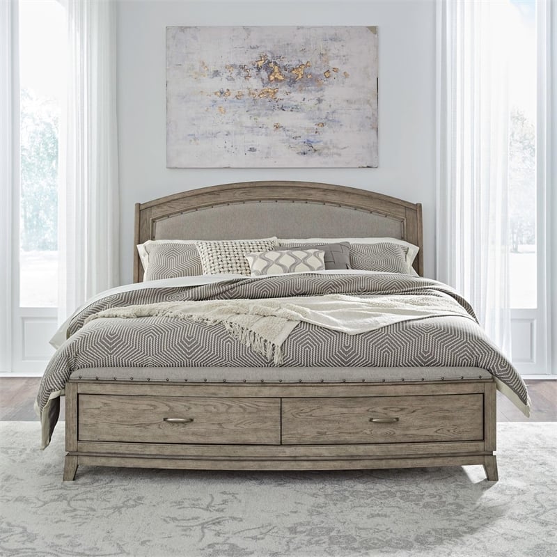 Liberty Furniture Avalon Queen Uphholstered Storage Bed - Brown