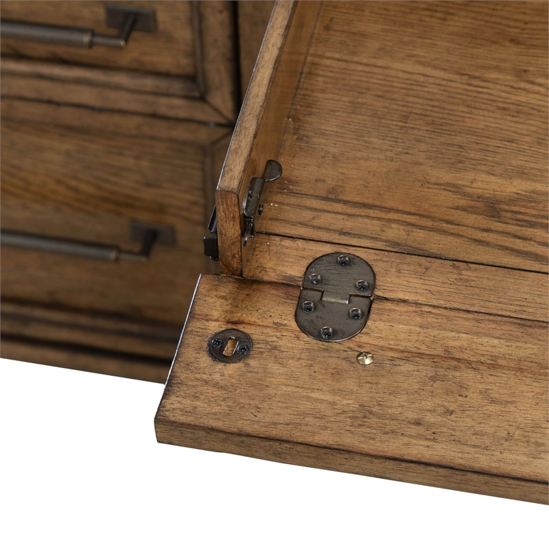 Liberty Furniture Carolina Park Jr Executive Credenza Desk - Brown
