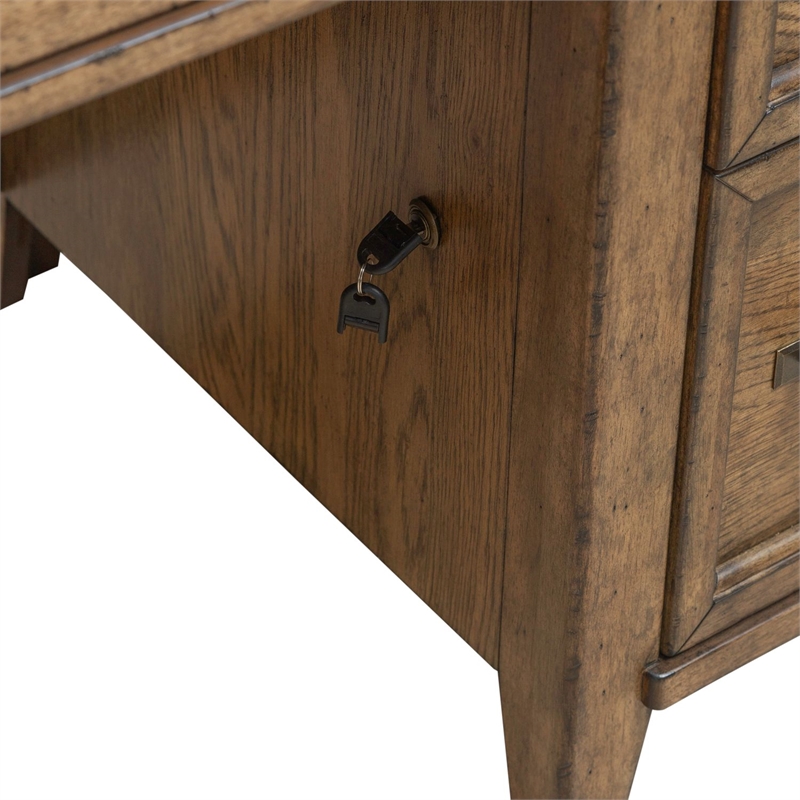 Liberty Furniture Carolina Park Jr Executive Credenza Desk - Brown