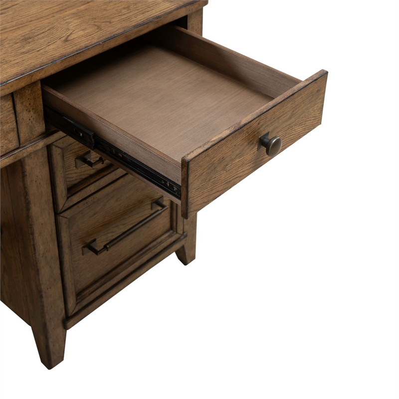 Liberty Furniture Carolina Park Jr Executive Credenza Desk - Brown