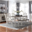 Liberty Furniture Magnolia Manor 6 Piece Leg Table Dining Room Set - White