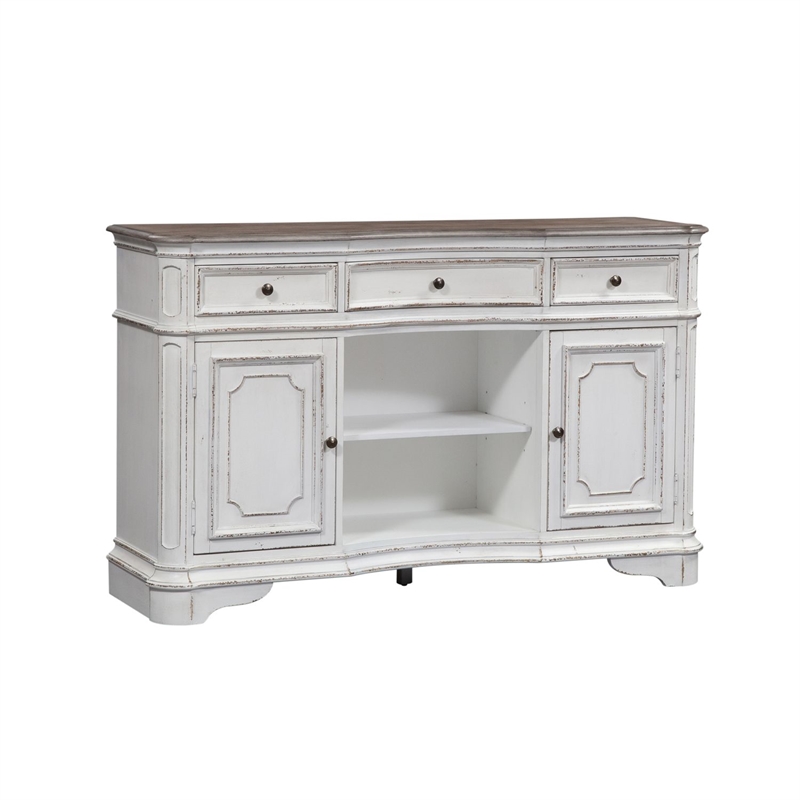 Liberty Furniture Magnolia Manor 3 Piece Dining Room Server Set with Piers White