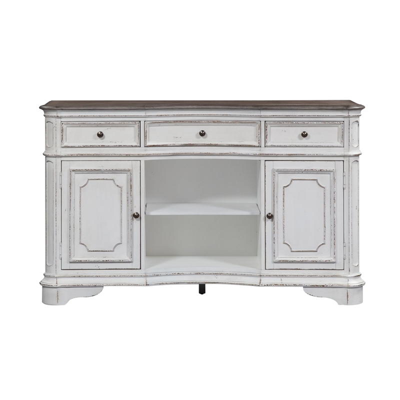 Liberty Furniture Magnolia Manor 3 Piece Dining Room Server Set with Piers White