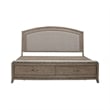 Liberty Furniture Avalon King Upholstered Storage Bed Dresser & Mirror - Brown