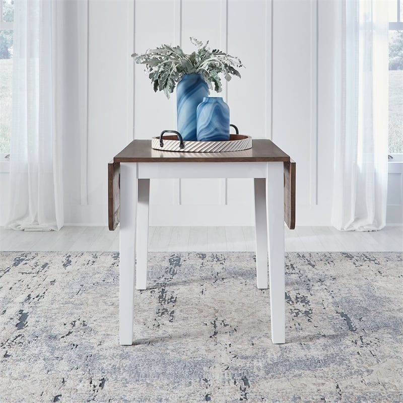 Liberty Furniture Landale Drop Leaf Table for Kitchen Dining Room - White