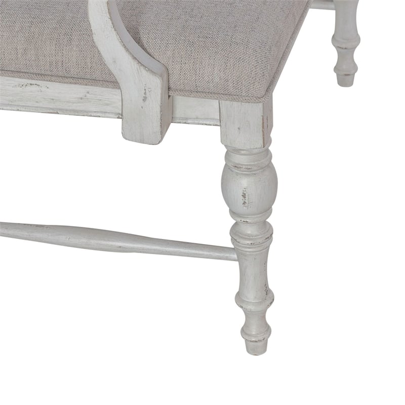 Liberty Furniture River Place Panel Back Bench for Dining Room - White
