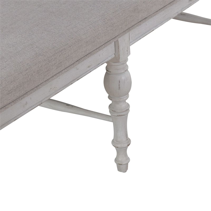 Liberty Furniture River Place Panel Back Bench for Dining Room - White