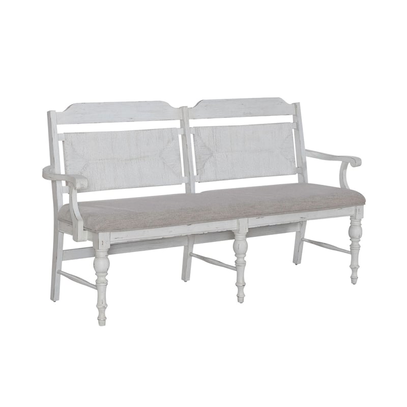 Liberty Furniture River Place Panel Back Bench for Dining Room - White