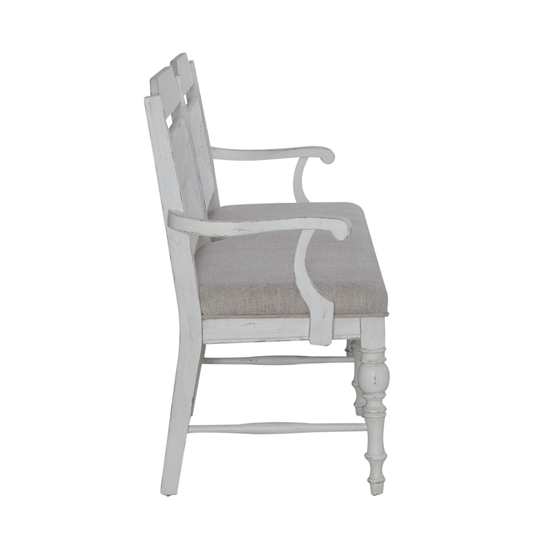 Liberty Furniture River Place Panel Back Bench for Dining Room - White