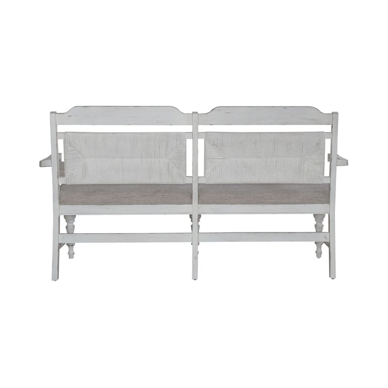 Liberty Furniture River Place Panel Back Bench for Dining Room - White
