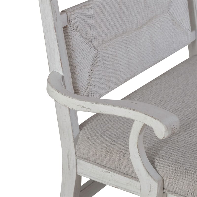 Liberty Furniture River Place Panel Back Bench for Dining Room - White