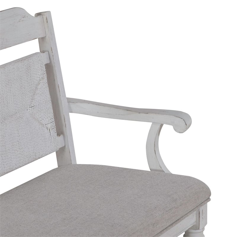Liberty Furniture River Place Panel Back Bench for Dining Room - White